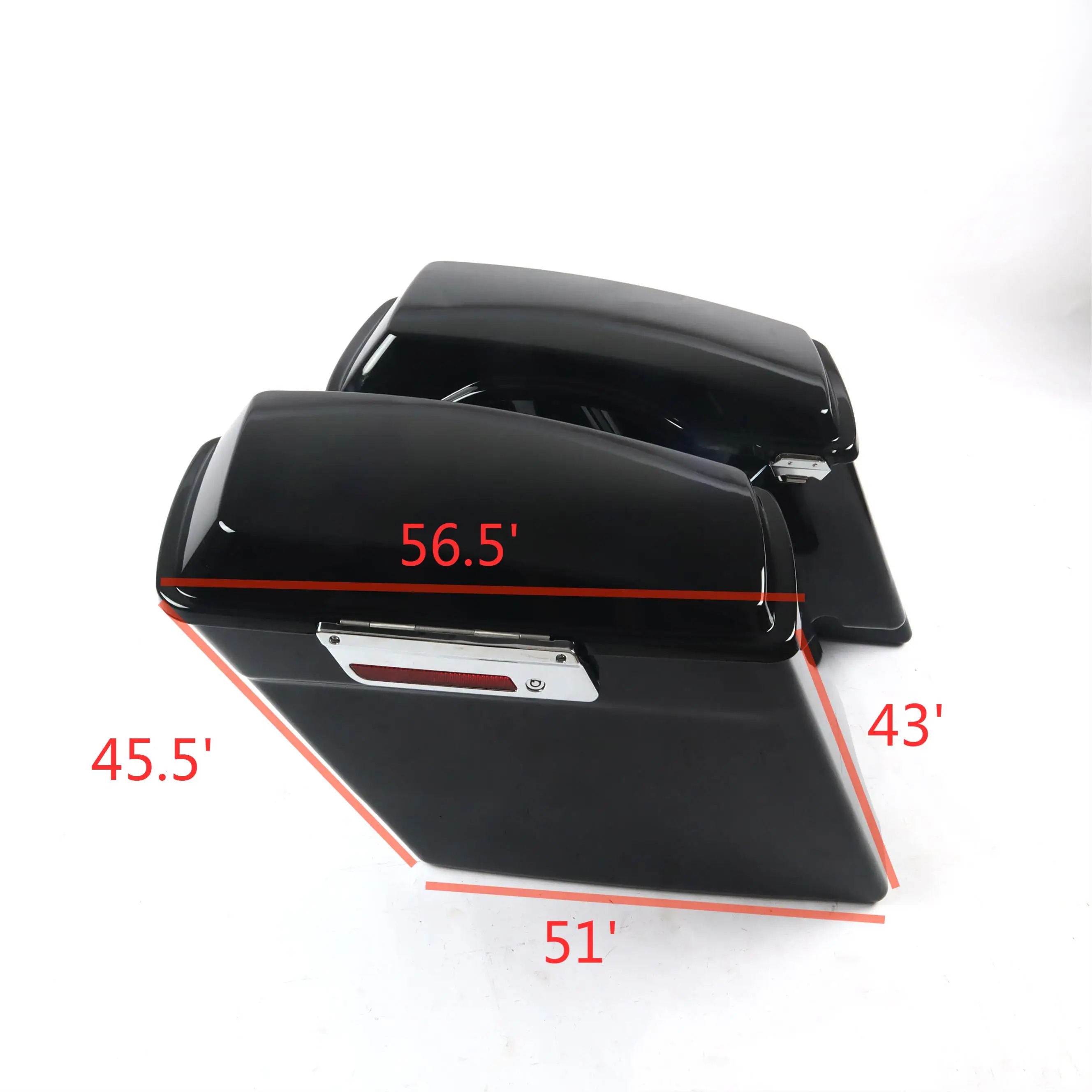 Vivid Black Extended Stretched for  Touring 1994-2013 Motorcycle Hard Saddlebags